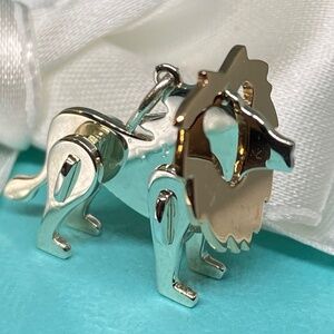 New Tiffany & Co 18k Gold Silver Save The Wild Lion Large 1” puzzle Charm